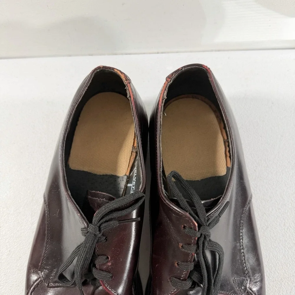 Vintage Velvet-EEZ Mens Brown Leather Derby Dress Shoes Goodyear Size 8.5 D USA